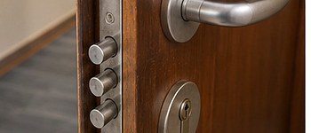 Cerradura y manilla de puerta de vivienda